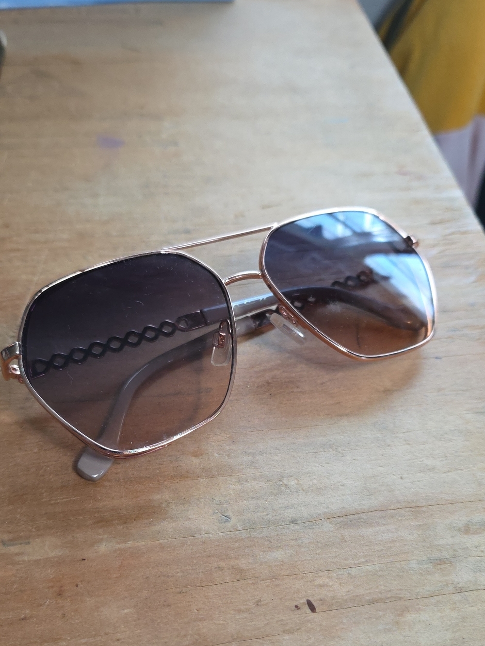 Jessica Simpson Rose Gold Aviator Sunglasses